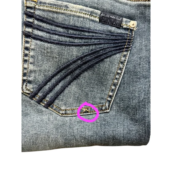 7 For All Mankind Dojo Tailorless Jeans, Size 28. New with flaw. - Picture 9 of 14
